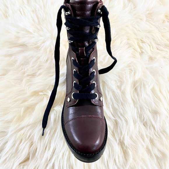 NWOB MARC FISHER Wyomi Platform Leather Lace-up Ankle Boot Sz 6.5 US - Picture 7 of 15